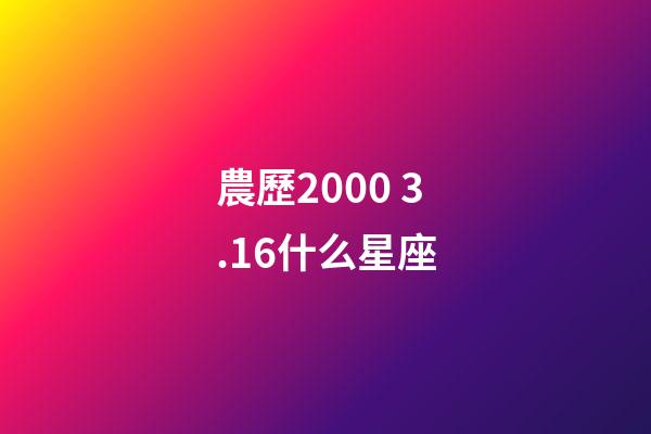 農歷2000 3.16什么星座-第1張-星座運勢-玄機派